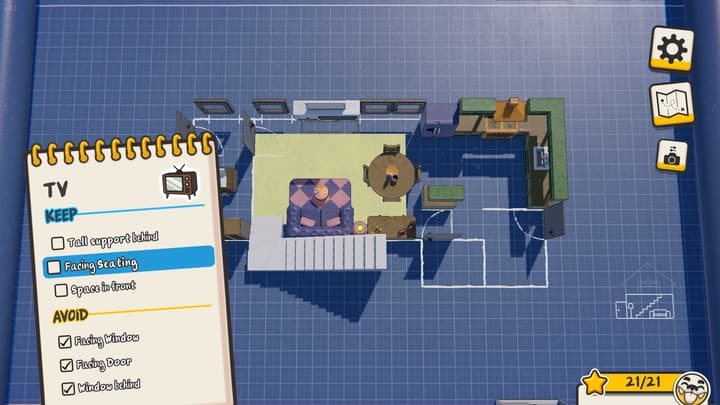 A completed blueprint level with all twenty-one rules satisfied